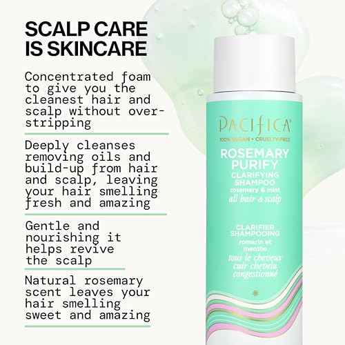 Pacifica Shampoo & Conditioner Set ? Rosemary Purify Invigorating Set with Cooling Mint for Clarifying and Detoxing, Sulfate-Free, Vegan & Cruelty-Free, 12 oz & 8 oz (Set of 2)