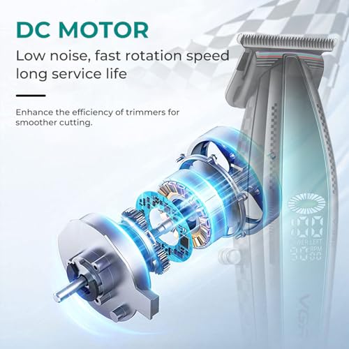 VGR 992 Professional Hair Trimmer for Men Versatile Cordless Zero Gapped Line Up Clipper for Beard Hair T Blade Barber Trimmer Metal Body 9000 RPM Rechargeable 240-Minute Run Time