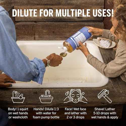 Dr. Bronner's Pure-Castile Magic Liquid Soap - Made with Regenerative Organic Certified Oils- 18-in-1 Uses for Face, Body, Hand, Hair, Laundry & More- Vegan, Non-GMO- Body Wash- Peppermint,32oz