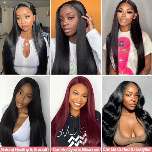 Straight Bundles Human Hair 22 24 26 Inch 3 Bundles 100% Unprocessed Brazilian Virgin Human Hair Straight Weave Bundles Natural Color