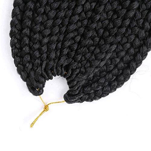 6 Packs Crochet Box Braids Curly Ends 10 Inch Crochet Braids Bohemian Box Braids Crochet Hair for Black Women (1B, 10 Inch)