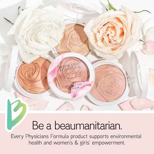 Physicians Formula Ros? All Day Highlighter Blush Face Powder, Shimmer Petal Glow, Pink Soft Petal, Dermatologist Tested, Clinicially Tested