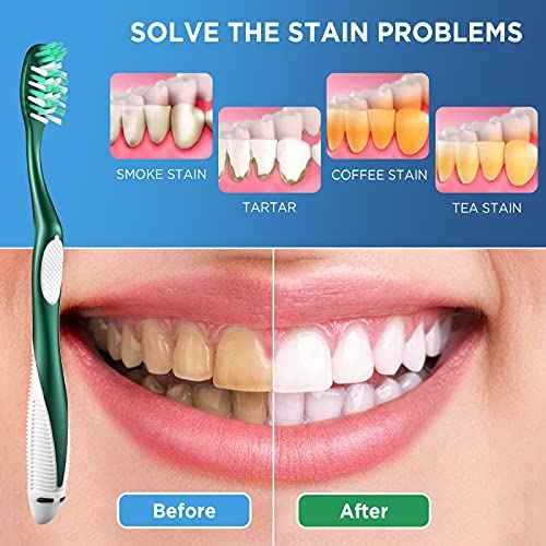 Extra Firm Toothbrushes for Adults, Extra Hard Bristles, 6 Count