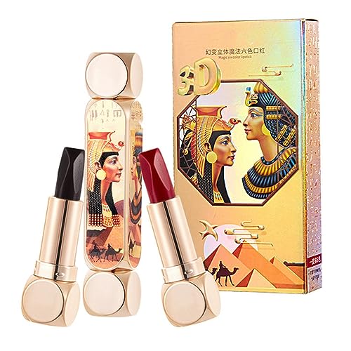 ANGGREK Lasting, Exquisite, Elegant 6 Color Lipstick, Double Head Colorful Matte Lipstick with Easy Removal, Great Makeup Lovers