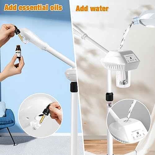 Professional Facial Steamer for Atomization Humidifier Atomizer, Adjustable Height and Angle, Face Steamer Clean Skin Firming Pores and Moisturizing Suitable for a Beauty, Spa, at Home