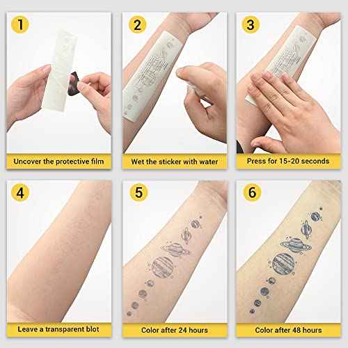 INKARTLINK Tattoo Tech, 2 Sheets Medium Semi Permanent Tattoo, Adult Art Design Temporary Tattoos, Lasts 1-2 Weeks, Waterproof, Realistic Look, No Adhesive, No Reflection (Gun-Wielding Angel Design)