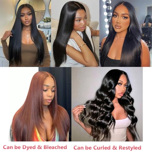 Brazilian Virgin Straight Hair Bundles 18 20 22 Inch 100% Unprocessed Virgin Human Hair Weave Bundles Human Hair Extension Double Weft Natural Color Straight Hair Bundles