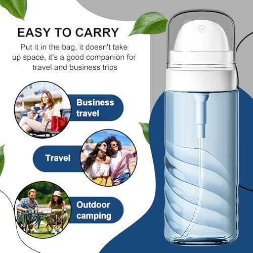 2 Pack 60ML Small Spray Bottle, Portable Refillable Travel Spray Bottle for Hair, Cleaning, Beauty, Fine Mist, Leak Proof, Lt. Blue and Lt. Green