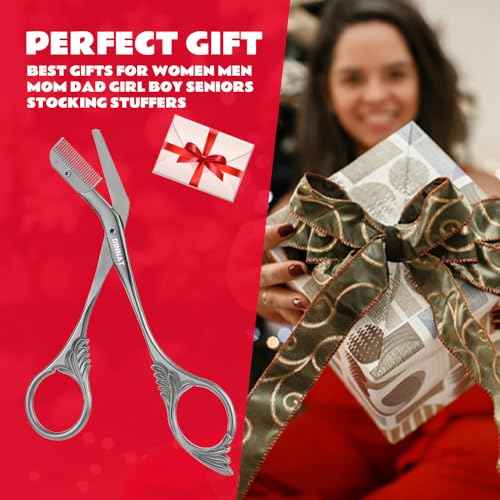 Eyebrow Trimmer Scissor With Comb, Eyebrow Trimmers, Professional Precision Eyebrow Trimmer, Stainless Steel Eyebrow Trimmer Scissors with Combs, A Must-have Makeup Tool (Dark Grey)