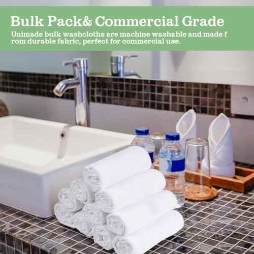Washcloths Bulk - 200 Pack - Face Towels (12" x 12"), Highly Soft Wash Cloths and Hand Towels, Fast Drying Multi-Purpose Microfiber Cleansing Cloths for Bathroom, Hotel, Spa, and Salon - White