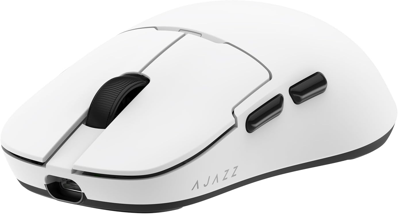 AJ159P MC Triple Mode (2.4G/Wired/Bluetooth 5.2) Gaming Mouse, 12000 DPI, 56g Ultra-Light, Magnetic RGB Charging Dock, Programmable 6 Buttons, Ergonomic Design for Computer Laptop PC, Black
