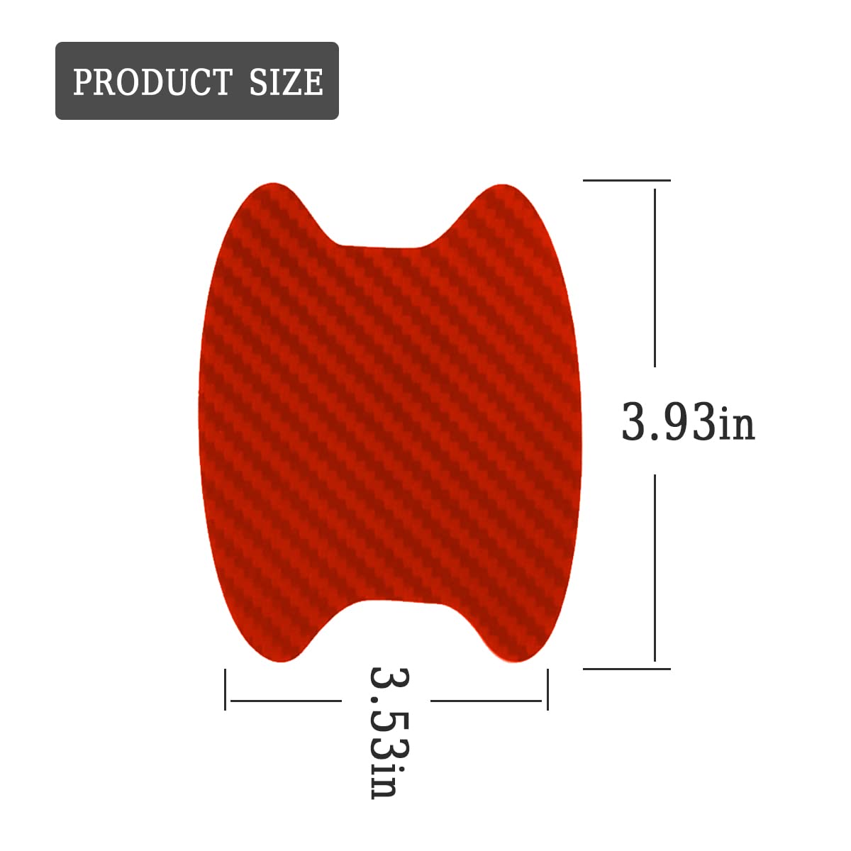 4PCS Carbon Fiber Anti-Scratches Car Cup Protector, Non-Marking Auto Door Protective Film, Universal for Most Handles (Red/4PCS)