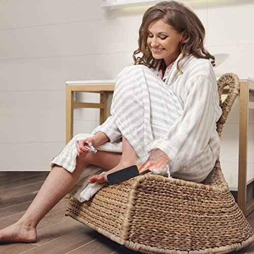 Pumice Stone Foot File (2-Pack), Wooden Handle Foot Scrubber & Callus Remover for Dry, Rough Skin and Corns Pedicure