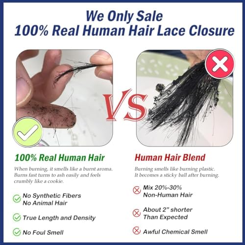 13x4 Lace Frontal Straight Ear to Ear Human Hair HD Transparent Lace Frontal Closure With Baby Hair Skinlike 18inch 100% Virgin Brazilian 13x4 Straight Human Hair Frontal Closure Natural Black