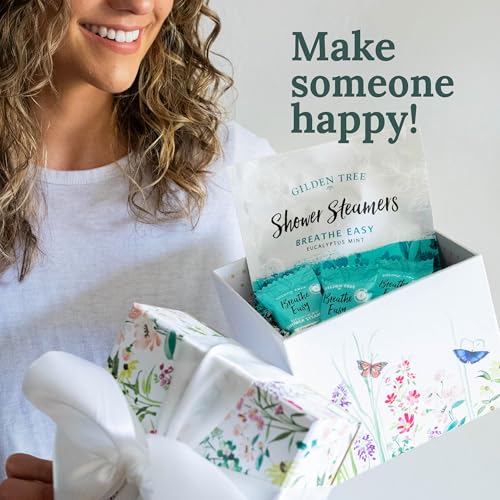 Gilden Tree Essential Oils Shower Steamers 100% Pure Eucalyptus Mint Long Lasting, Individually Wrapped, Spa Stress Relief Gifts for Women Made in USA