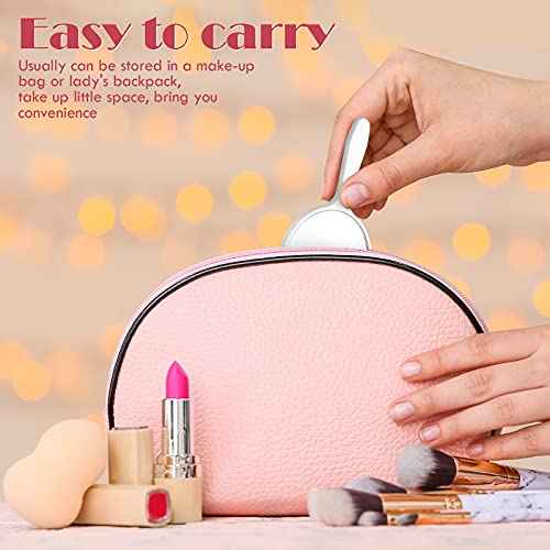 Jetec 25 Pcs Handheld Mirror with Handle, 3.94" L x 2.17" W, Small Portable Round Mirror Bulk for Kids Travel Makeup Classroom Camping Daily DIY Crafts (Black, White)