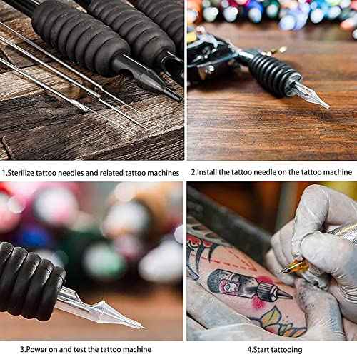 Yugui Tattoo Needles - 50Pcs Mixed Set for Tattoo Gun & Stick & Poke - 3RL to 11RL & 3RS to 11RS