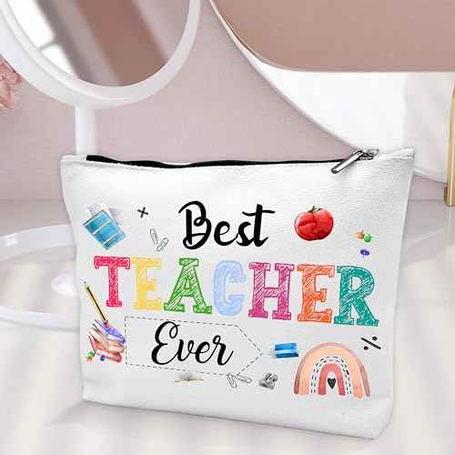Teacher Appreciation Gifts, Teacher Survival Kit Makeup Bag Zipper Pouch, Graduation Gift Cosmetic Bag for Purse Travel Toiletry Bag - B19