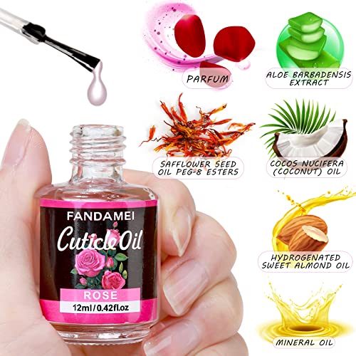 FANDAMEI Nail Files and Buffers, Manicure Tools Nail Care Kit with Nail File, Nail Buffer Block, Cuticle Care for Women with Nippers, Pusher Peeler. Cuticle Oil and Nail Prep Kit.