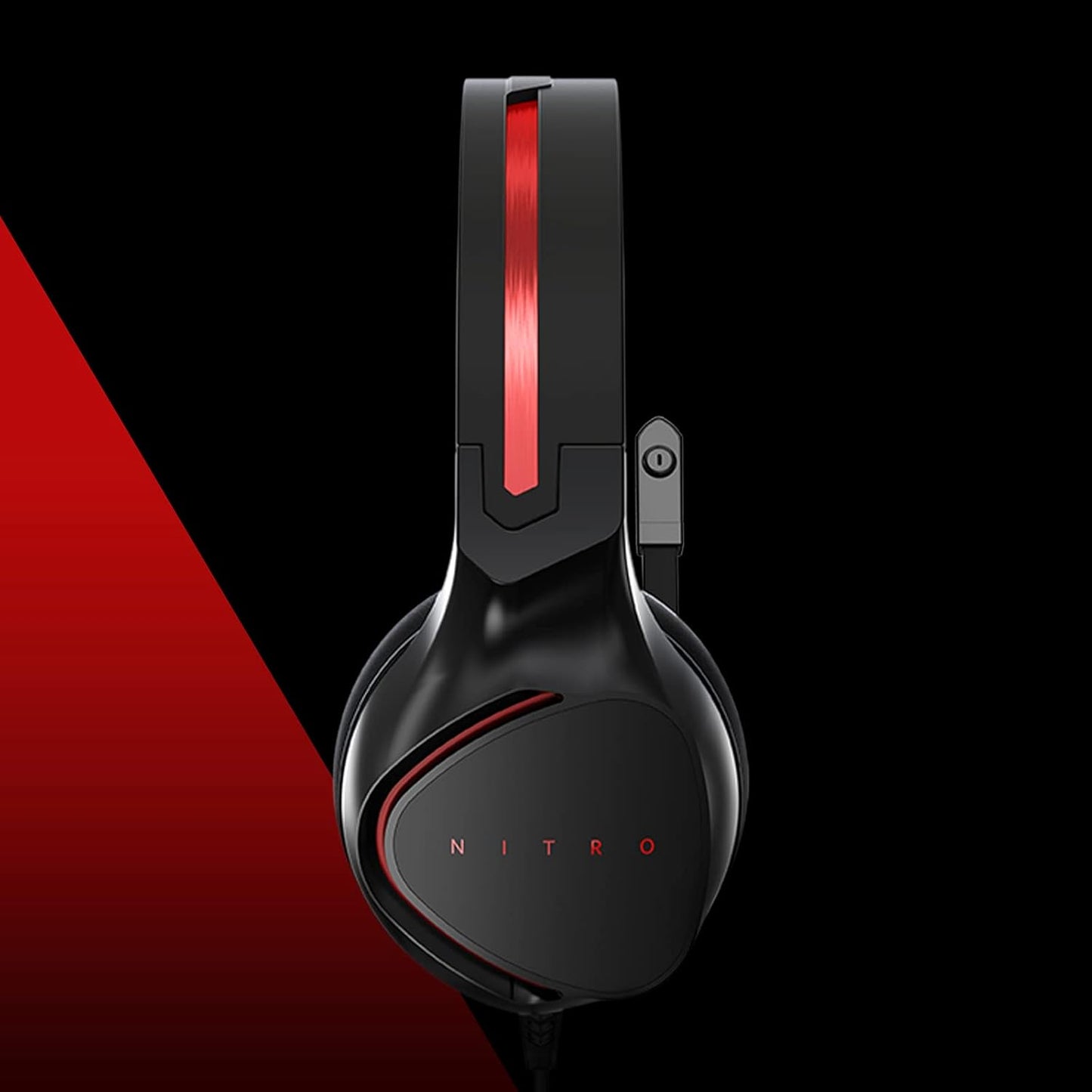 Acer Nitro Gaming Headset II: 50mm Drivers | Retractable Omni-Directional Noise-Canceling Microphone with On-Cable Controls | Over-Ear Design with RGB Lights, (Pack of 1)
