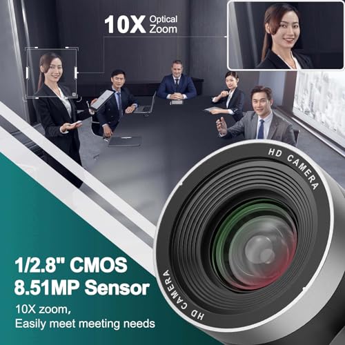 ADKIDO PTZ Camera 10X Optical Zoom Video with SDI Cameras, HDMI Camera Support PTZ Control and IP Live Streaming Output for Conferencing, Church
