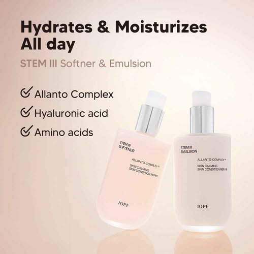 IOPE STEM III Skin Care Gift Set | Korean Timeless Skincare for Daily Uses, Intense Anti-Aging Face Toner & Lotion & Serum with Hyaluronic Acid, Kit for Hydration and Moisture Barrier Strength