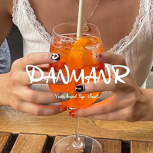 French Fake Flower Nails Square False Nails Full Cover Butterfly Acrylic Shiny Fake Nails for Women and Girls 24PCS