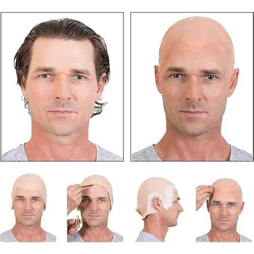 Kangaroo Latex Bald Cap for Adults - Beige Realistic Head Skin Bald Cap Wig for Men and Women - Halloween Costume Makeup Accessory for Theater, Cosplay and Dressup Apparel