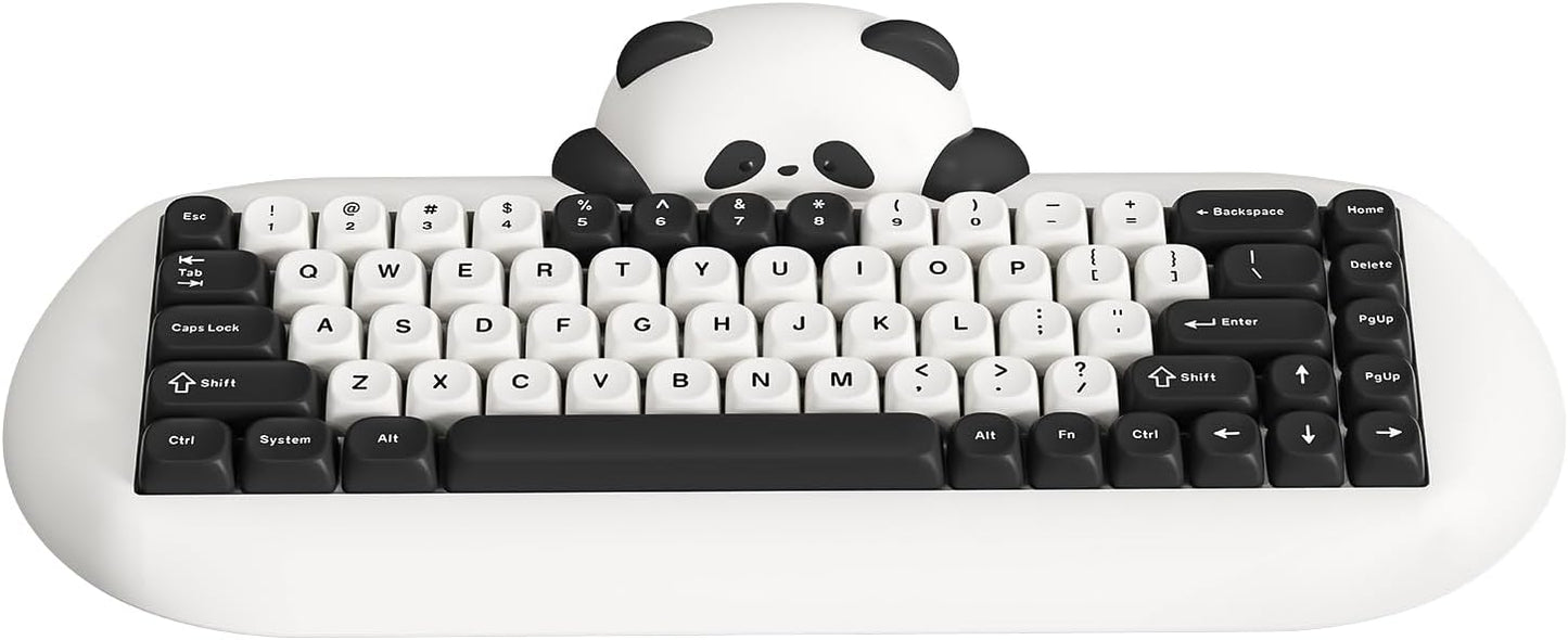 YUNZII C68 Wireless Mechanical Keyboard,65% Layout,Hot Swap,Triple Mode BT5.0/2.4G/Wired, RGB Backlit NKRO,Cute Cat Silicone Ergonomic Design for Win/Mac(Pink, Cocoa Cream V2 Switch)