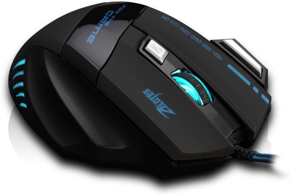 zelotes 7200 DPI 7 Buttons Professional LED Optical USB Wired Gaming Mouse Mice for Gamer