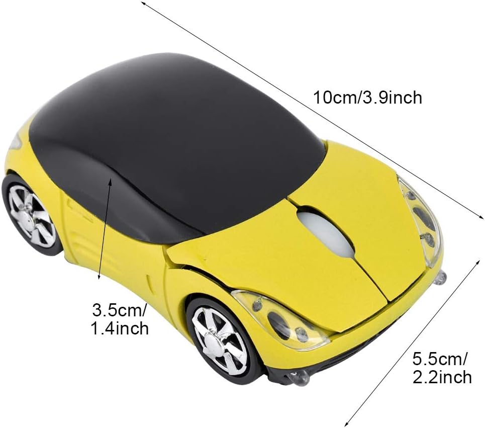 1600DPI Portable with 3 Buttons,10M 2.4G Bluetooth Optical with a Receiver Storage, for /ME/Windows PC/Tablet Gaming Office(Yellow)