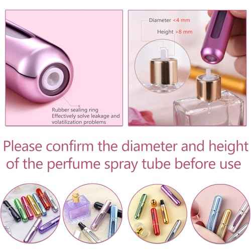 Portable Mini Refillable Perfume Atomizer Bottle, Travel Size Refillable Perfume Refill Bottle - Perfume Atomizer Refillables, Scent Pump Case, Small Perfume Spray 4 Pcs Pack of 5 ml