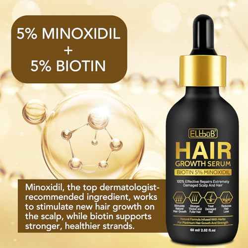 5% Minoxidil Hair Growth Oil with for Men and Women, Natural Scalp Treatment for Thinning Hair, Promotes Thicker, Fuller, and Healthier Hair, Clinically Proven Formula