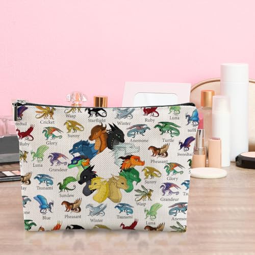LONGXIN Wings Dragon Darkstalker Cosmetic Make up Bag Wing Dragons Inspired Gift Dragon Tribes Gifts Wings Bookish Merch Makeup Zipper Pouch Bag