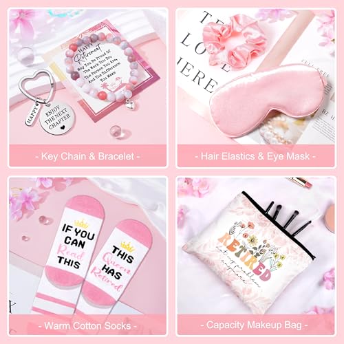 Retirement Gifts for Women 2025 - 16 pcs Relaxing Spa Gift Basket Set, Best Happy Retirement Gifts for Teacher Nurses Boss Friends Mom Mother Grandma Coworker, Funny Retired Gifts for Woman