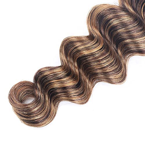 P427 Honey Blonde Human Hair Bundles Deep Wave 3 Bundles 20 20 20 Inch Unprocessed Brazilian Virgin Remy Hair Highlight Blonde Deep Curly Bundle Human Hair Extensions