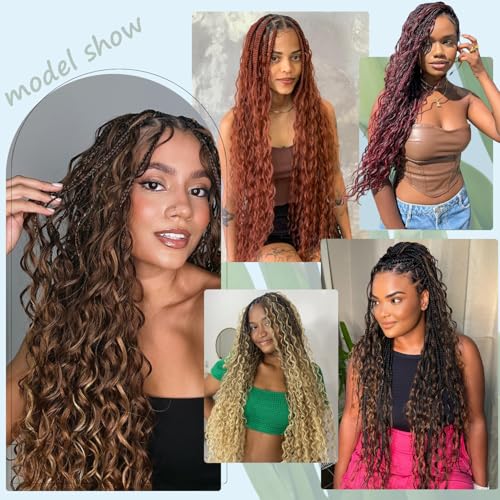 Human Hair Braiding Hair 26 Inch Deep Wave Bulk Human Hair For Braiding Boho Braids Natural Brown