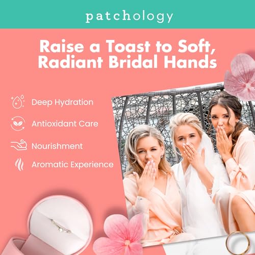 Patchology Ros? Fingers Renewing Hand Mask - Strawberry-Scented Moisturizing Gloves with Shea Butter for Dry & Cracked Hands, Repairing Hand Treatment for Baby Soft Skin, Self-Care Essential - 1 Pair
