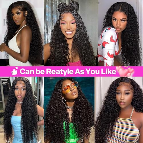 360 Lace Front Wigs Human Hair Pre Plucked Deep Wave Lace Front Wigs Human Hair Wigs for Black Women with Baby Hair Natural Hairline Deep Culy 360 Full Lace Wigs 22 Inch