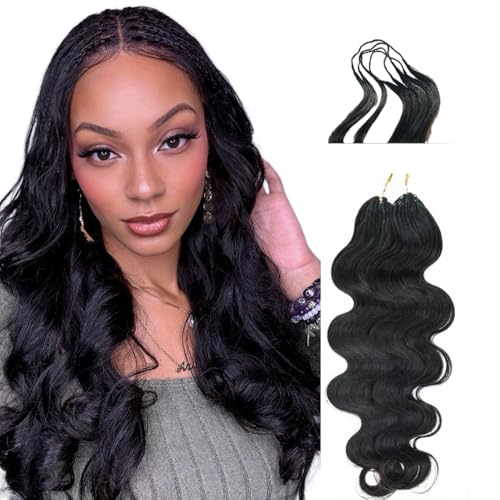 100% Human Hair Body Wave Knotless Pre-Separated Crochet Hair feather crochet human hair extensions for Women Natural Color 20 Inch 60g