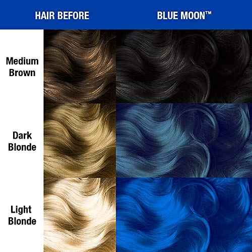 MANIC PANIC Classic Blue Moon Semi Permanent Hair Color - Neon Cool Blue Hair Dye for Women & Men That Lasts 4-6 Weeks - Vegan, Ammonia & Cruelty-Free - Create & Mix Custom Shades (4oz / 3pk)