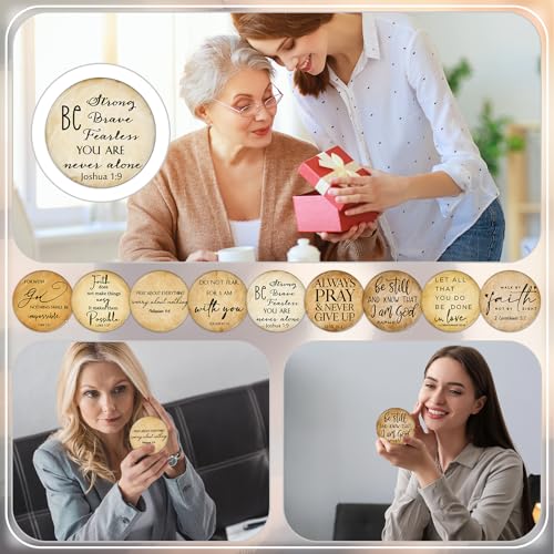 36 Pcs Mini Christian Compact Mirrors Bulk for Women Retro Inspirational Bible Verse Pocket Makeup Mirrors for Pastor Wife Clergy Sunday School Teacher Appreciation Christmas Church Party Favors