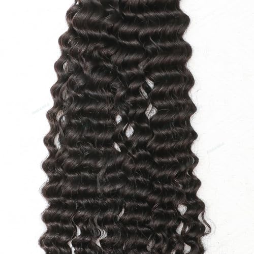 Feather Crochet Human Hair With Tight Curly Ends Invisible Knots Deep Curly Crochet Human Hair Extensions Knotless Pre-Separated 18inch 60g