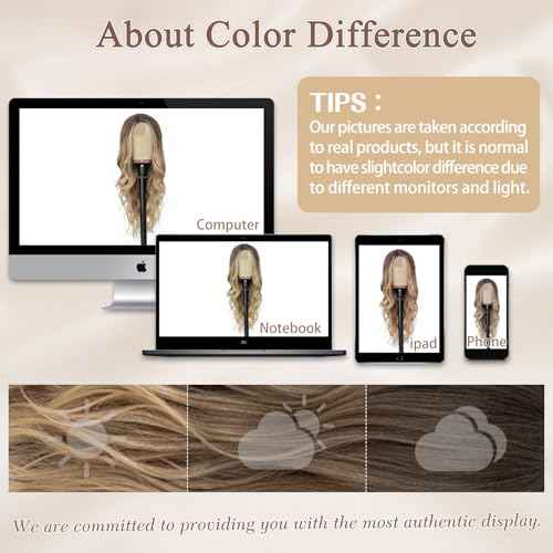 NAYOO Long Ombre Blonde Wavy Wig for Women 26 Inch Middle Part Curly Wavy Wig Natural Looking Synthetic Heat Resistant Fiber for Daily Party Use (Ombre Blonde)