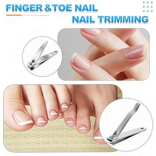 20-Pack Stainless Steel Fingernail & Toenail Nail Clippers Bulk Set - 12 Small + 8 Medium Size with Storage Pouch, Manicure Kit for Men/Women Travel, Gifts, Homeless Care Supplies