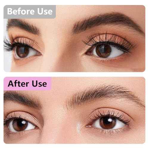 Eyebrow Trimmer Scissor, 2-in-1 Professional Eyebrow Scissors with Comb, Stainless Steel Precision Eyebrow Cutter Hair Removal Makeup Tool for Women and Men (Pink)