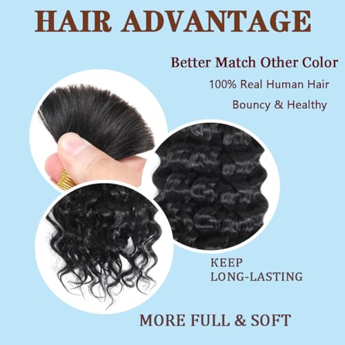 Human Braiding Hair for Boho Braids 24 Inch Italian Curly Bulk Human Hair 100% Unprocessed Brazilian Virgin Hair for Braiding Bohemian No Weft 2 Bundles/Pack Natural Color