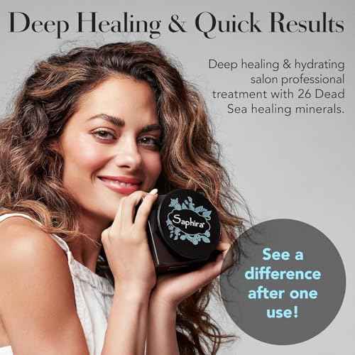 Saphira Mineral Mud Hair Mask, Deep Healing Hair Treatment for Dry, Damaged, Bleached, Color-Treated Hair and Scalp, Sulfate-Free, Paraben-Free, Repairs, Hydrates and Adds Shine, 8.5 Ounce