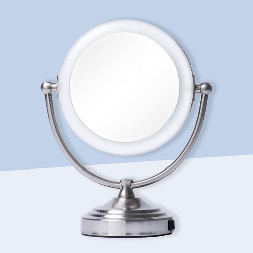 Floxite 1X/10X Magnifying Mirrorr with Light LED Lighted Magnifying Makeup Mirror, Pro-Size Extra Large Vanity Mirror with Outlet, Chrome