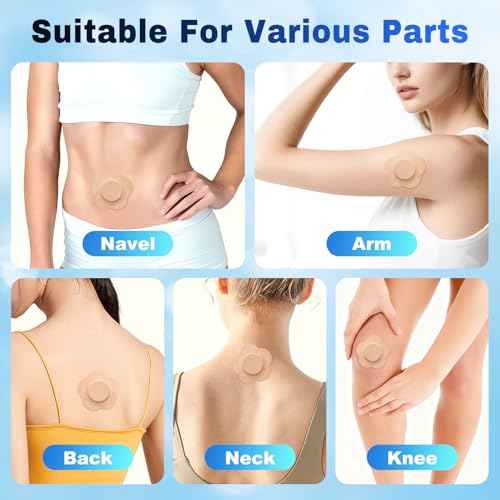 Castor Oil Patches, Castor Oil Pack Wraps Disposable Organic Cotton Self-Adhesive Pads for Belly Button, Anti Leakage Design, Breathable & Portable, No Wash -50pcs